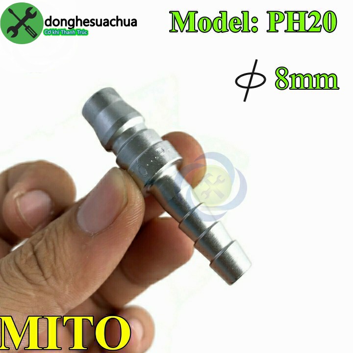 Đầu nối hơi 8mm đuôi chuột Mito PH20 Plug 5/16 House (đầu đực)