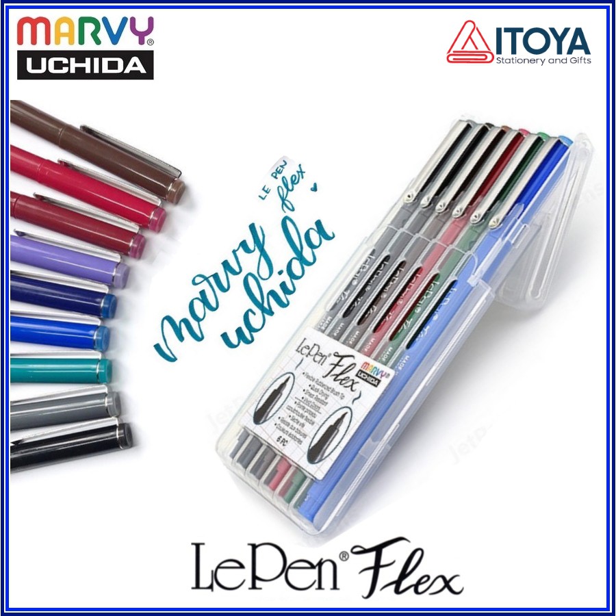 Bộ bút ngòi cọ Marvy Lepen flex 4800 brush (6 bút)