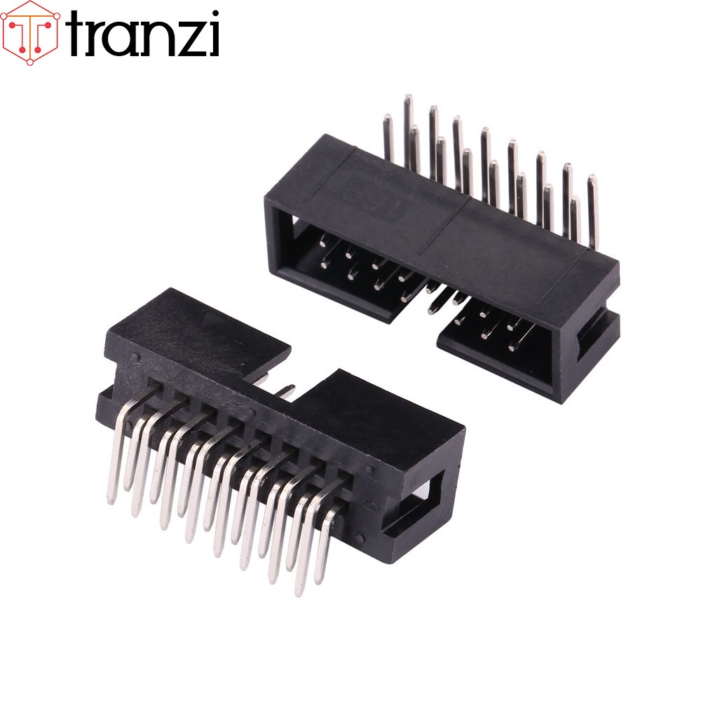 Giắc cắm header 2.54mm IDE IDC DC3 2x8P chân cắm cong đen - túi 10 cái