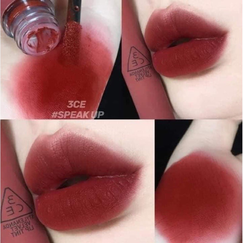 Son 3CE Velvet Lip Tint #Speak Up Đỏ Pha Nâu Ánh Hồng