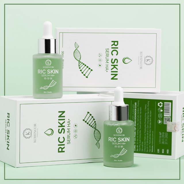 Serum ric skin HA cung cấp dưỡng chất cho da, giúp da trắng sáng mịn màng,