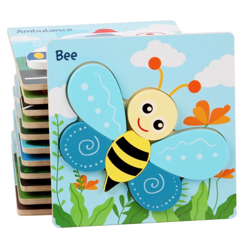 Tranh ghép hình 3D nổi bằng gỗ cho bé giúp bé phát triển tư duy