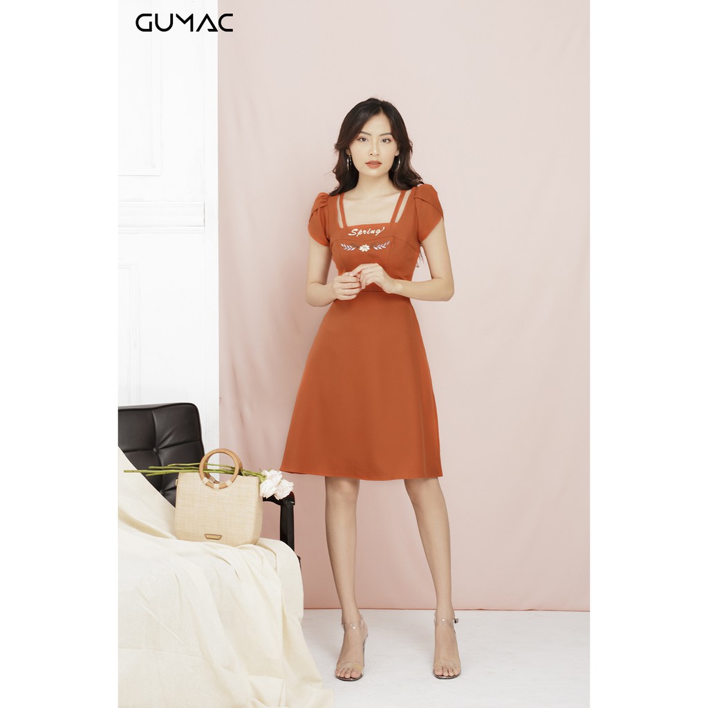 [Mã WASGIFT giảm 35K đơn 350K] Đầm thêu tay tulip GUMAC MS11935_CAM | BigBuy360 - bigbuy360.vn