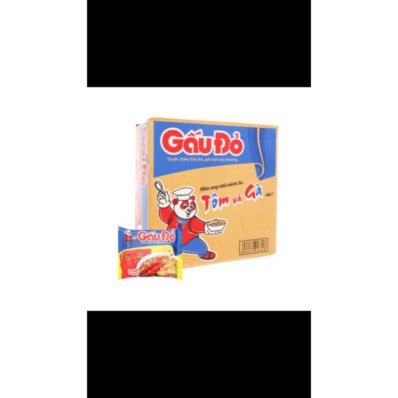 Thùng mì gấu đỏ tôm và gà 30 gói x 63g. 62000 đ