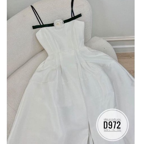 Đầm big size đầm hai dây phối hoa siêu đẹp sang từ 60kg-90kg