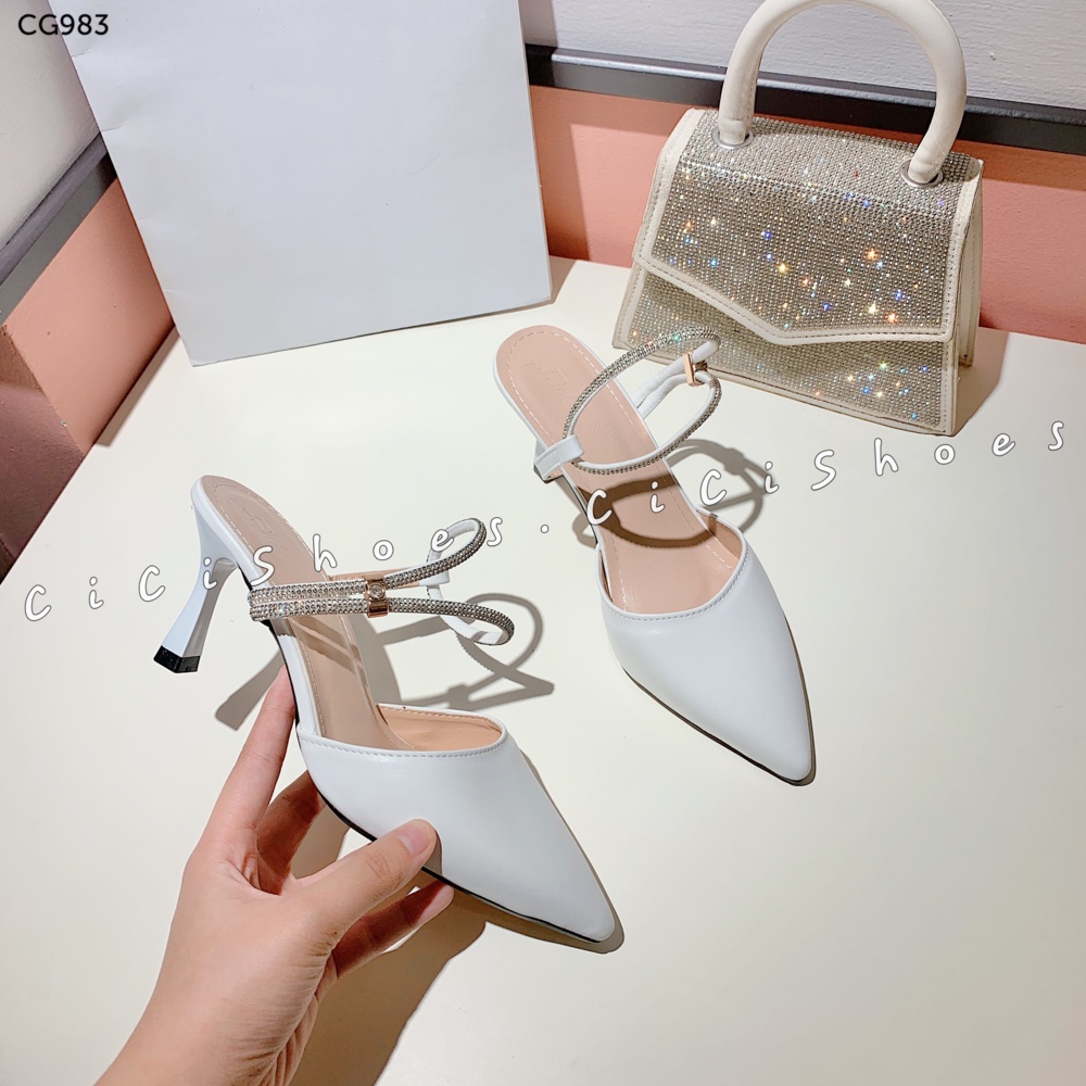 Giày cao gót CCS quai đá cổ rút GN 7p - CG983