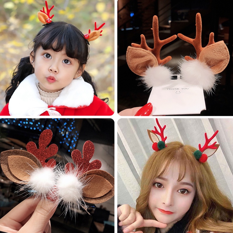 Kẹp Tóc Hình Nón Giáng Sinh Hoạt Hình Phong Cách Hàn Quốc Cho Nữ