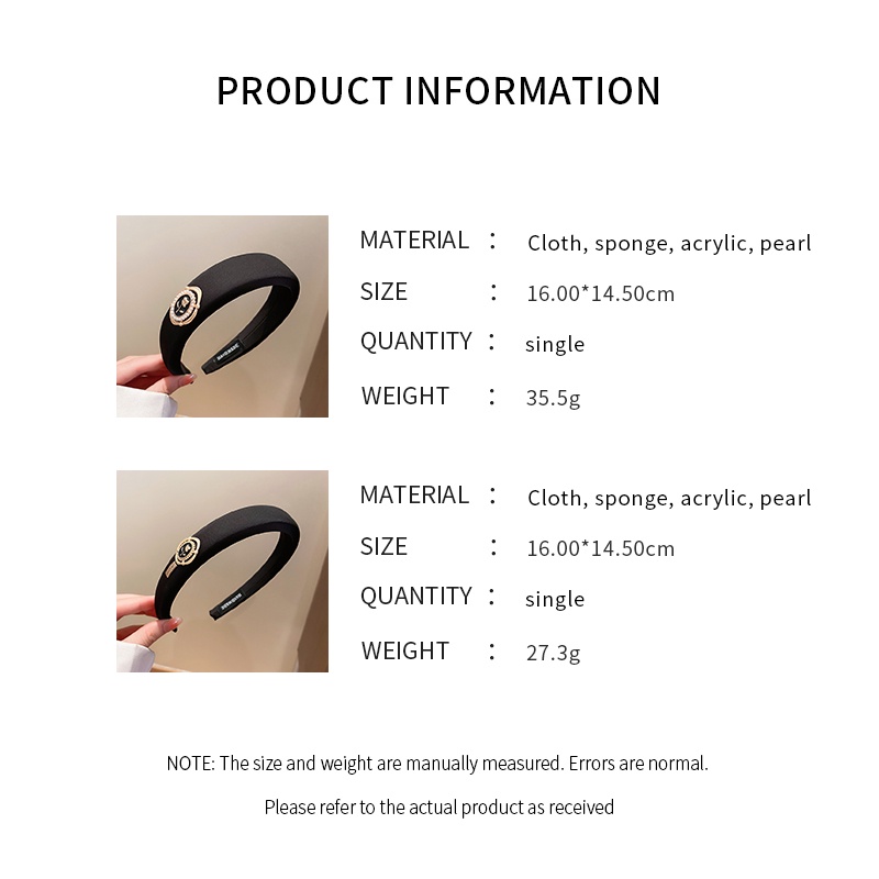 Băng Đô Cài Tóc Bằng Vải Xốp Đính Ngọc Trai Hình Đầu Lâu Phong Cách Pháp Cổ Điển