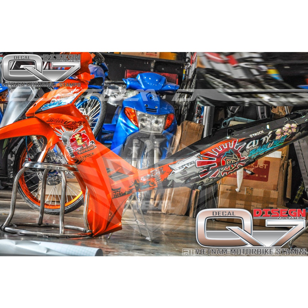 Tem Rời Sirius 110 SAMURAI CAM ĐEN