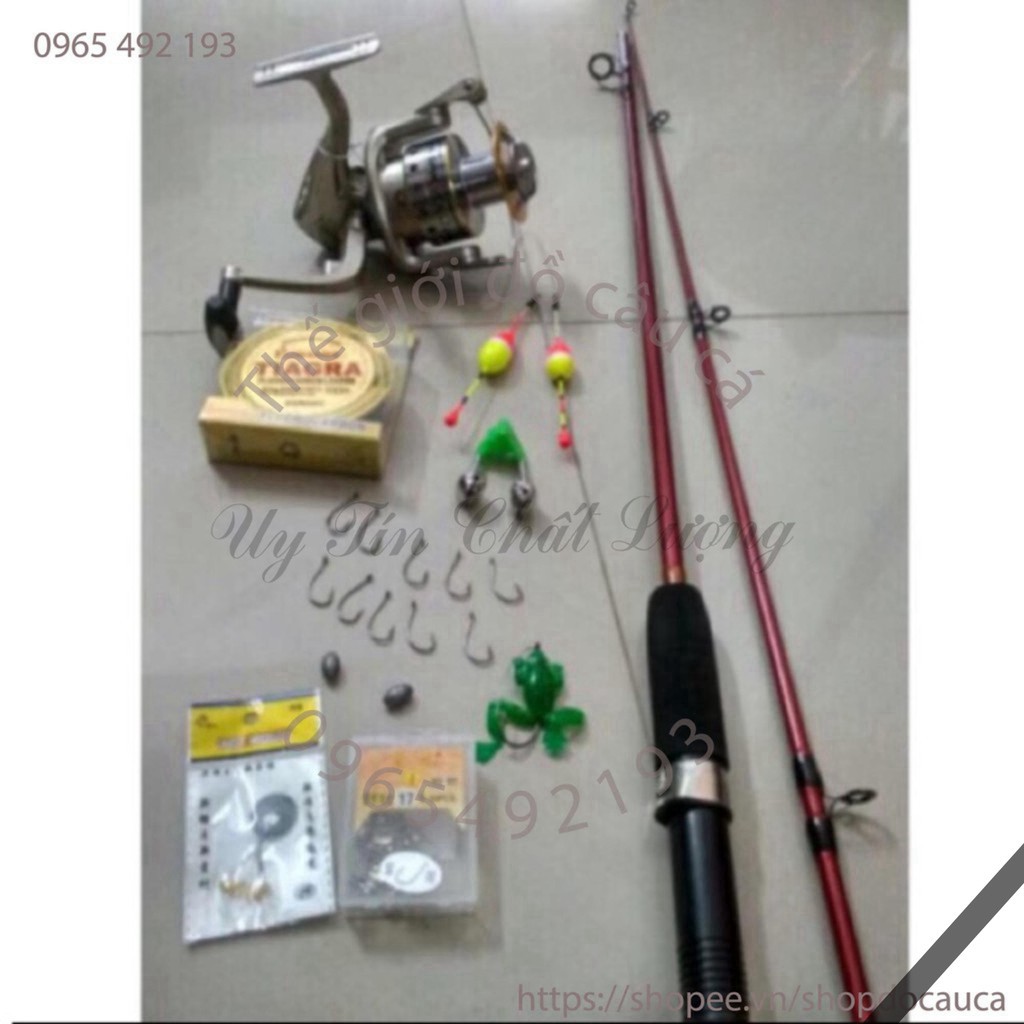 Combo cần câu 2khúc đặc shimano 2m7 và máy yolo 6000 kèm phụ kiện ( rẻ vô địch ) chính hãng