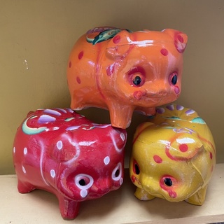 Heo đất handmade vẽ tay loại truyền thống cỡ đại