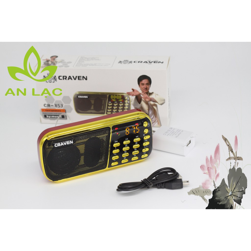 Loa đài Craven nghe thẻ nhớ, USB, FM, Máy nghe nhạc ,niệm Phật mini Tắm Ngôn Ngữ Caraven CR 853 3 Pin chất lượng cao