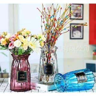 Lọ hoa thủy tinh dễ thương  trang trí phòng tặng kèm ruy băng nơ