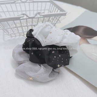 Chun buộc tóc scrunchies tím