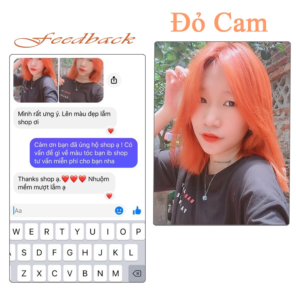 Thuốc nhuộm tóc Cam Đào – Orange Peach màu nhuộm lên chuẩn tone kem nhuộm tóc an toàn không sót mùi thơm