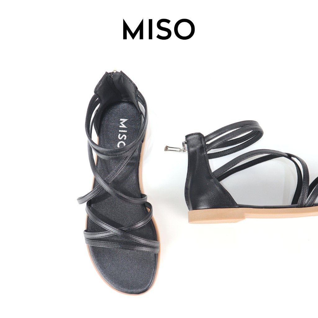 [Mã BMBAULT30 giảm đến 30K đơn 99K] Giày Sandal Chiến Binh Bohemian Nữ Đế Bệt Đan Dây Phối Dây Kéo Trẻ Trung MISO M041