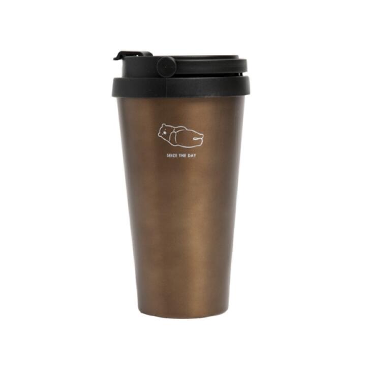 Bình Đựng Nước Tumbler ARTBOX Hàn Quốc Có Tay Cầm Màu Nâu Uống Cafe