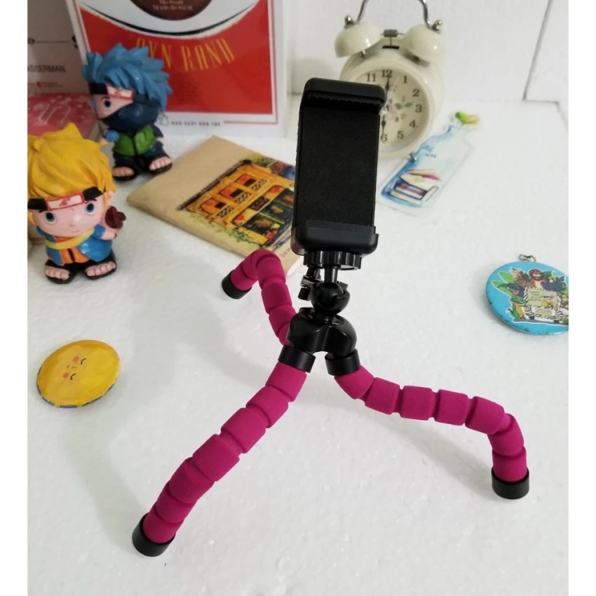 Gậy chụp hình/ Gậy selfie/Giá kẹp điện thoại/Tripod Giữ Điện Thoại - Gecko Tripod - HỒNG
