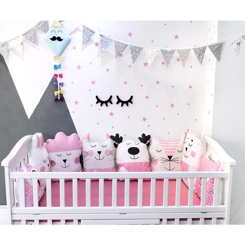Quây cũi vải hình con thú cho bé RUNA KIDS -  Chất liệu Cotton cao cấp, giúp hạn chế va đập, bảo vệ an toàn cho bé