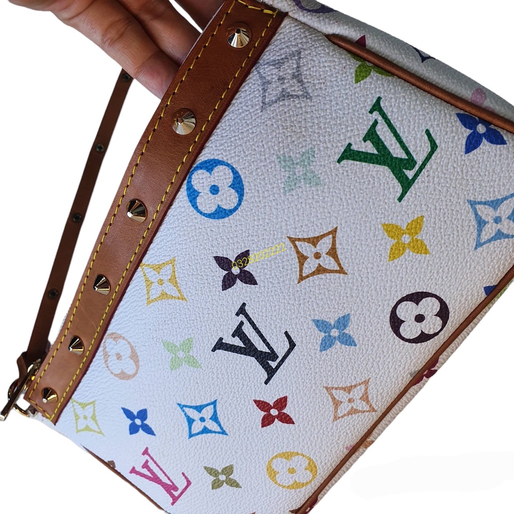 II.Túi lv trắng 7 màu hoa si Nhật kẹp nách xịn sò