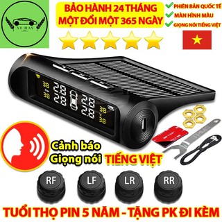 Cảm biến áp suất lốp ô tô xe hơi gắn ngoài cao cấp, Pin sạc năng lượng mặt trời, màn hình LCD, tuổi thọ pin 5 năm