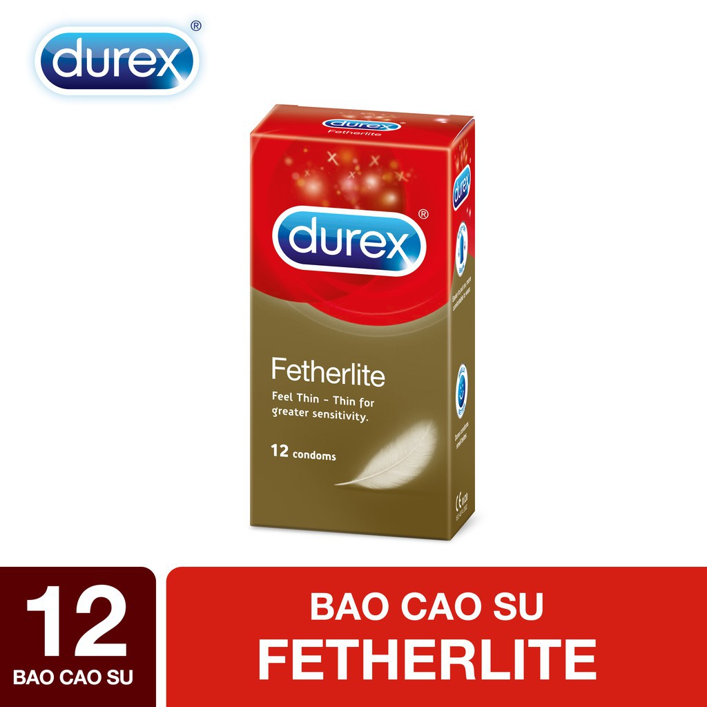 Bộ 2 hộp bao cao su Durex Fetherlite 12 bao (12 cái/hộp, size 52,5mm)