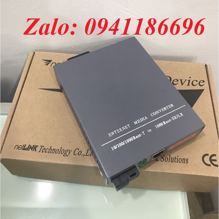 (gồm 2 chiếc) Bộ chuyển đổi quang điện 1 sợi Converter quang NetLink HTB 4100 A/B chuẩn 10/100/1000