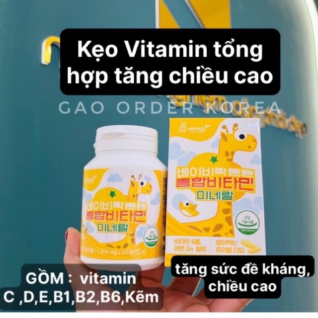 Vitamin tổng hợp cho trẻ Premium Kids Multivitamin Mineral Nội Địa Hàn Quốc( hộp 60v)