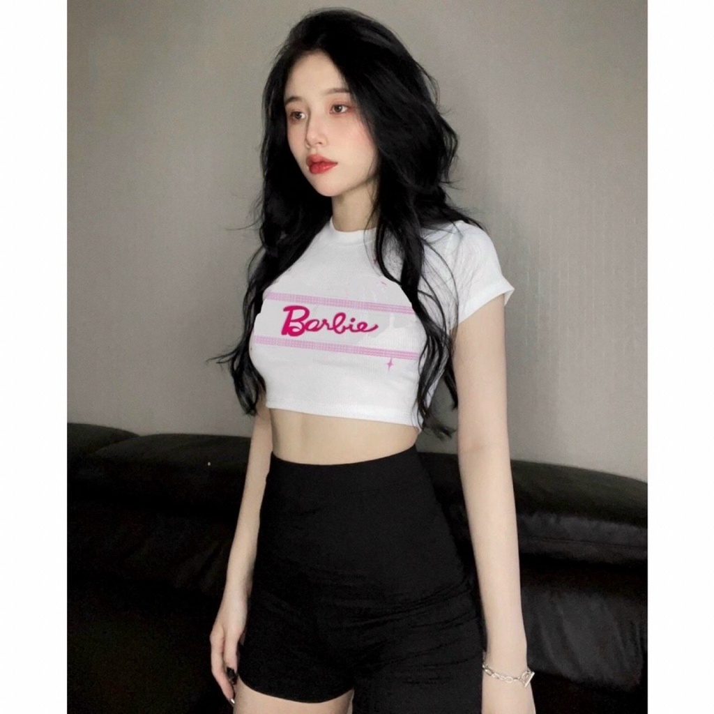 Áo Thun Kiểu Croptop Nữ Tay Ngắn Nhiều Họa Tiết