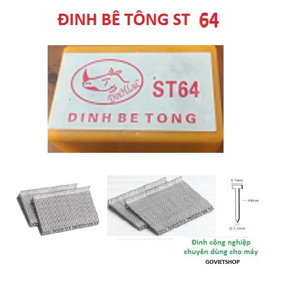 Đinh bê tông ST - Đinh ST18 - ST25 - ST32 - ST38 - ST45 - ST50 - ST64