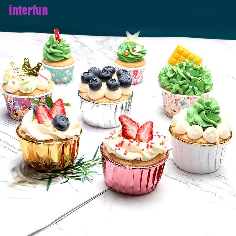 Set 50 cốc giấy đựng bánh cupcake tiện dụng