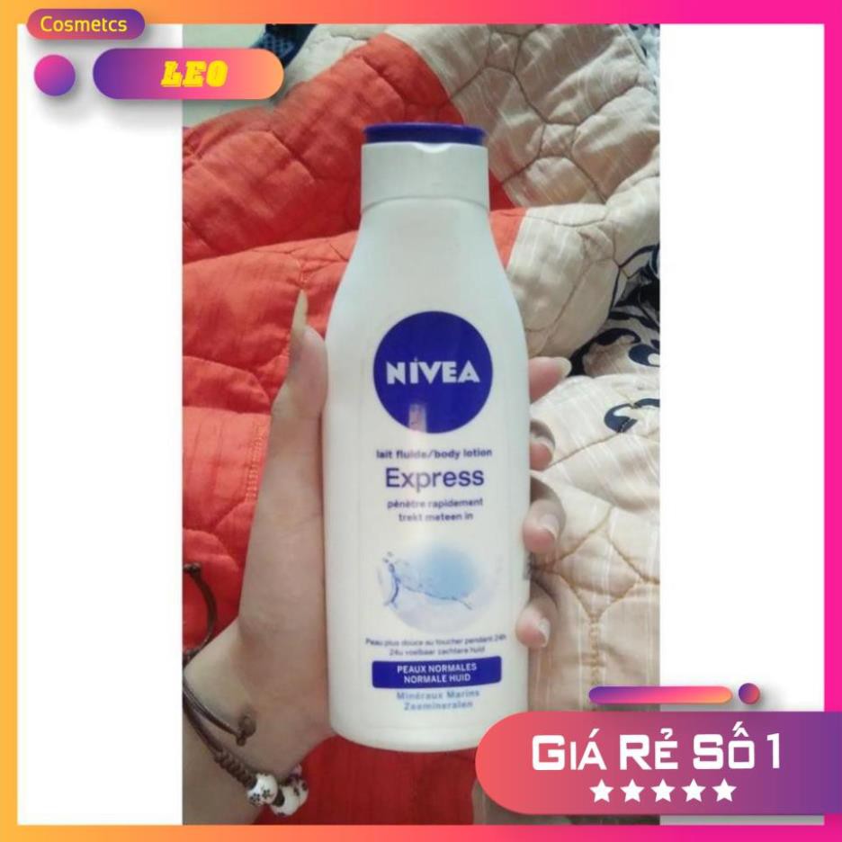Sữa dưỡng thể Nivea Body Lotion Express 250ml cấp ẩm, làm mềm da cao cấp, trắng hồng tự nhiên - chính hãng Đức 100%