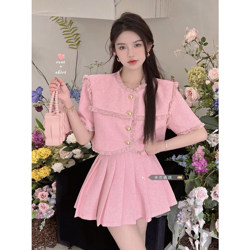 (ORDER) Set trang phục tweed tiểu thư cao cấp