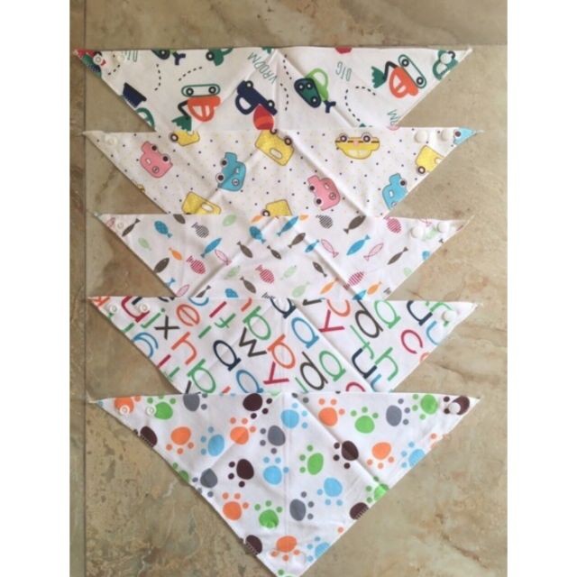 Khăn yếm tam giác cotton có cúc bấm cho bé , Khăn Xô Tam giác