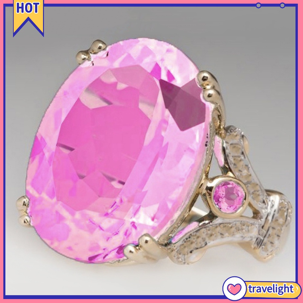 Nhẫn Đính Đá Topaz Cỡ Lớn Thời Trang Cho Nữ K1