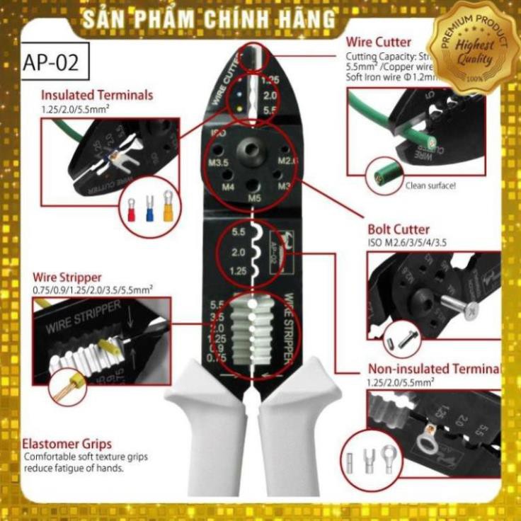 🇯🇵Made in Japan🇯🇵  Kìm bấm cos đa năng Tsunoda/King TTC của Nhật AP-02 - Kềm Nhật Chính Hãng