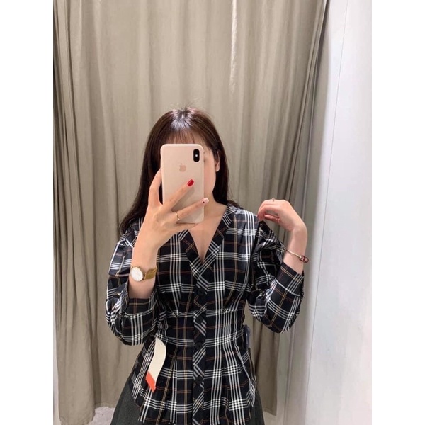 Áo sơ mi kẻ Zara vợt sa.le
