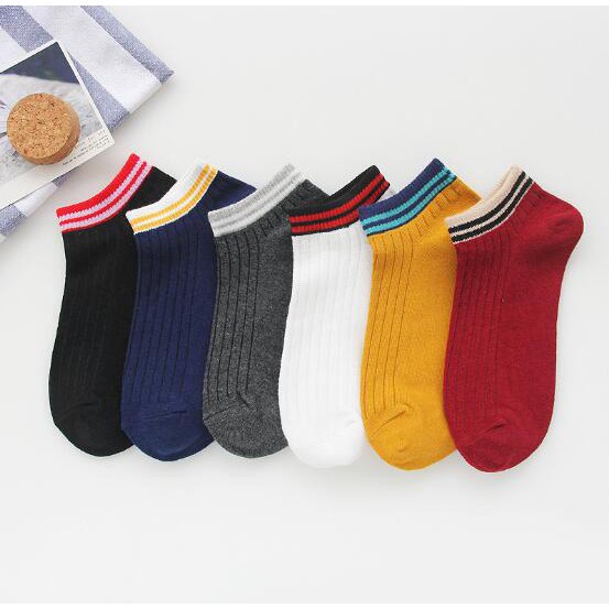 TIAN TIAN T048 Vớ tất nữ cổ ngắn Hàng cao cấp Đôi vớ Cotton ngắn thoáng khí thấm hút mồ hôi cho nam và nữ
