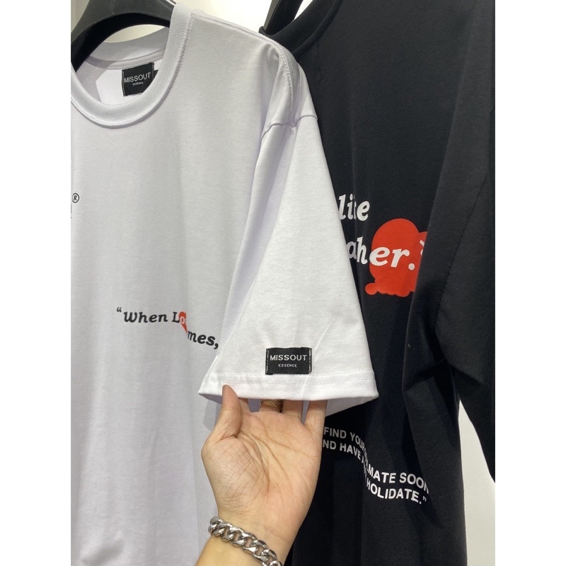 Áo Thun missout love 2 màu nam nữ Full Tag tay cổ