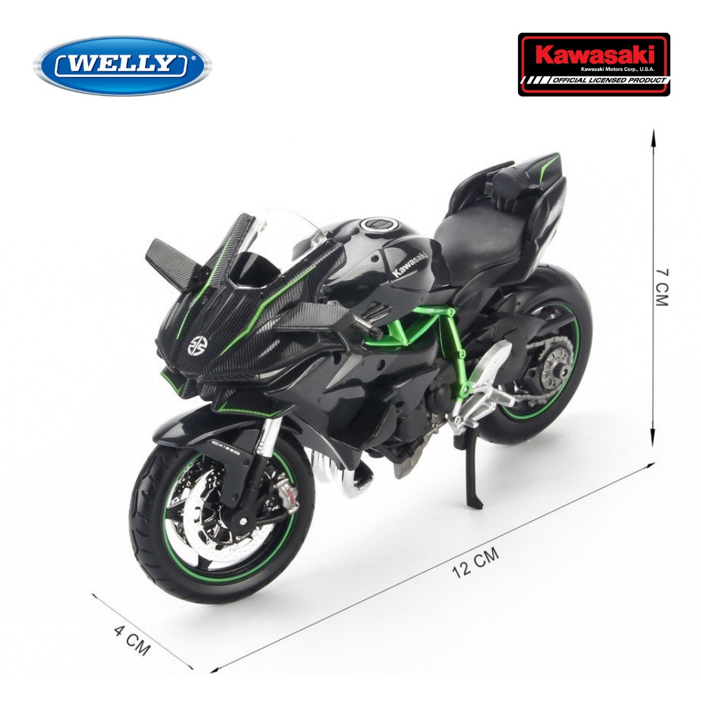 Mô hình xe moto Kawasaki Z1000 R, Ninja H2R, Ninja, ZX-10R, 1:18