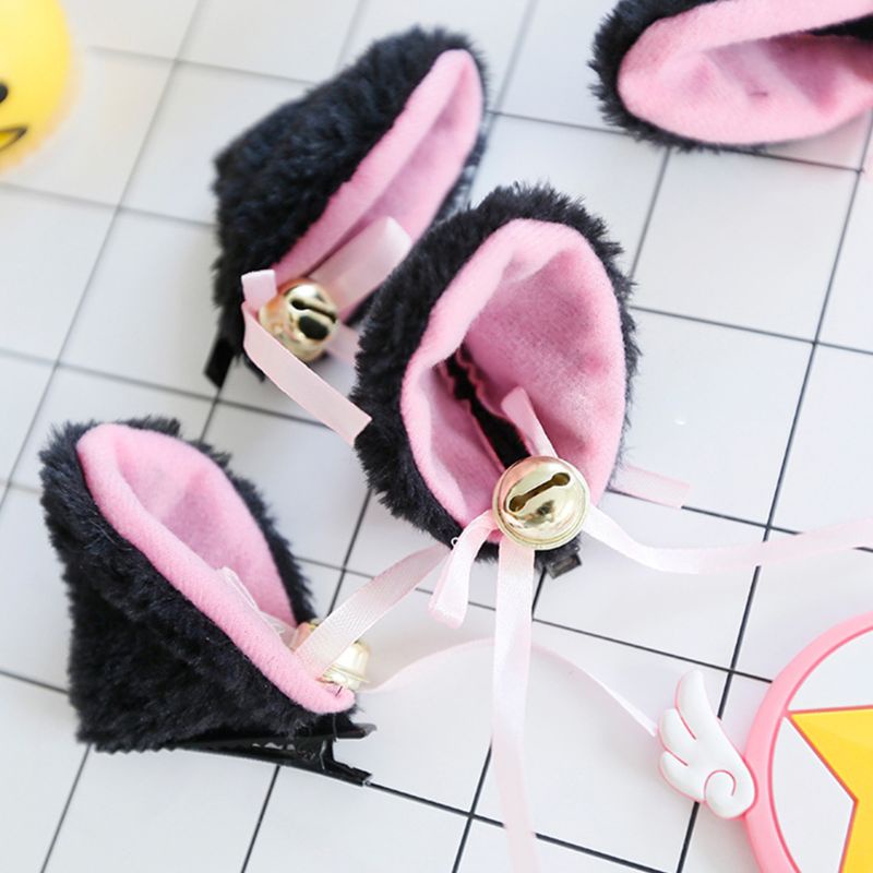 Set 2 Kẹp Tóc Tai Mèo Phủ Lông Dễ Thương Cho Nữ