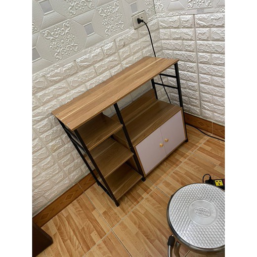 💗Kệ Nhà Bếp💗Kệ Để Lò Vi Sóng Khung Sắt Sơn Tĩnh Điện Sàn Gỗ MDF Cao Cấp | BigBuy360 - bigbuy360.vn