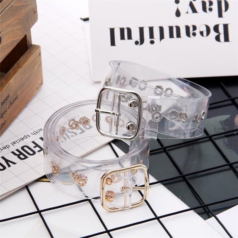 SmileFairyCC【COD &amp; Hàng Có Sẵn】Thắt Lưng Nữ Trong Suốt Khóa Tròn/Hình Trái Tim/Tròn Dễ Thương Thời Trang