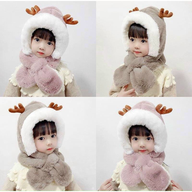 Mũ Lông Cừu Sừng Hươu Siêu Mịn Cho Bé