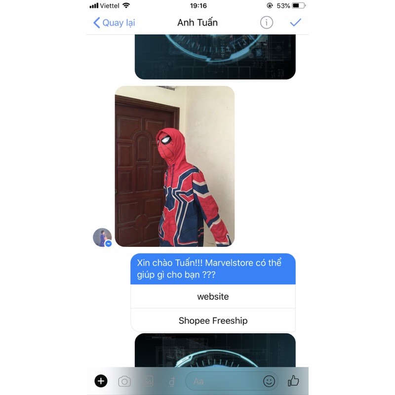 Mặt nạ nhện spider man kèm ảnh thật