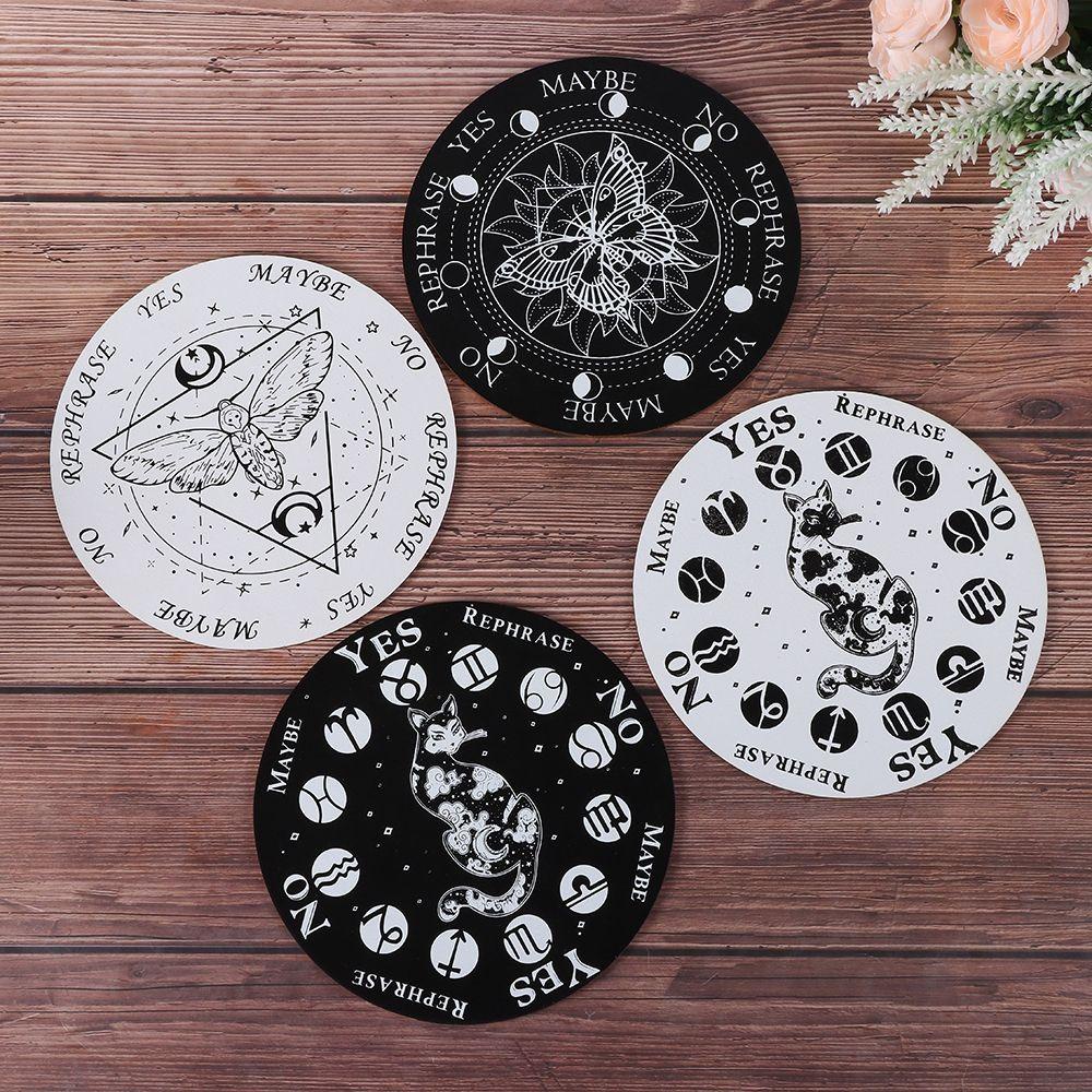 Daron Pendulum Lát Gỗ Trắng Đen Viết Lời Nhắn Trang Trí Tường Nghệ Thuật Ngôi Sao Mặt Trăng Mặt Trời Altar