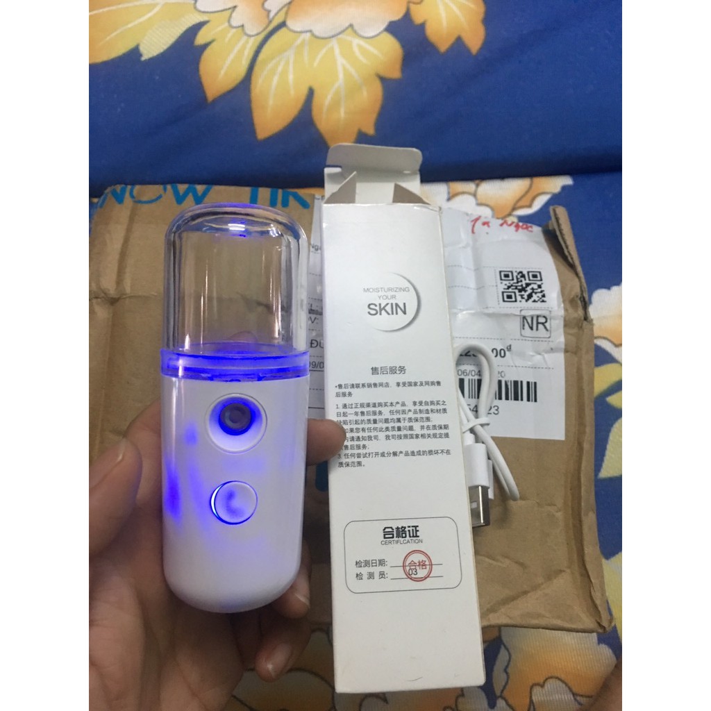 Máy xịt khoáng nano mini phun sương dưỡng ẩm da mặt sạc điện usb siêu tiện lợi. | BigBuy360 - bigbuy360.vn
