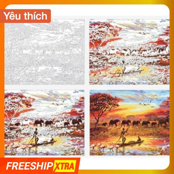 Tranh sơn dầu số hóa tự vẽ DIY 40x50cm nhiều mẫu