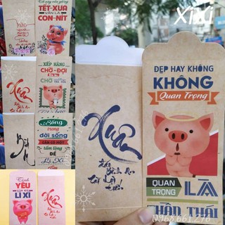 BAO LÌ XÌ TẾT 2019 - MẪU LÌ XÌ LỢN CON ĐÁNG YÊU [ COMBO MIX 30 BAO]