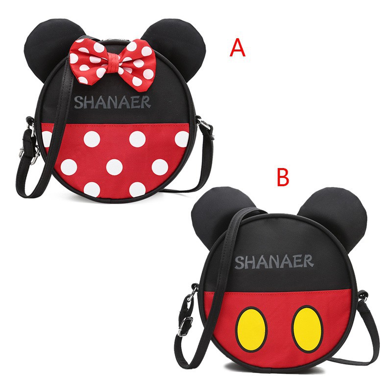 Túi đeo chéo làm từ da PU in họa tiết đơn giản thời trang cho bé dễ thương